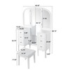 FONTOI 46.5"W Antique Makeup Vanity Desk with Triple Mirror 6 Drawers and Stool for Bedroom Dressing Room, White, 46.5"*16.3"*68.75" - 3 of 4