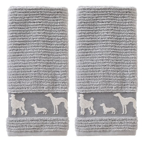 SKL Home Casual Mine and Yours Hand Towel Set, White, 2 Pc.