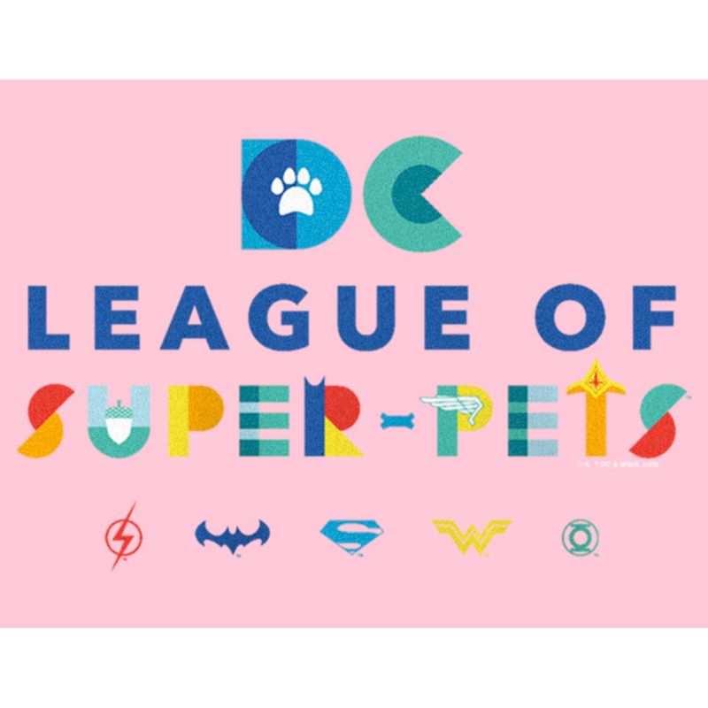 Girl's DC League of Super-Pets Colorful Hero Logos T-Shirt, 2 of 5