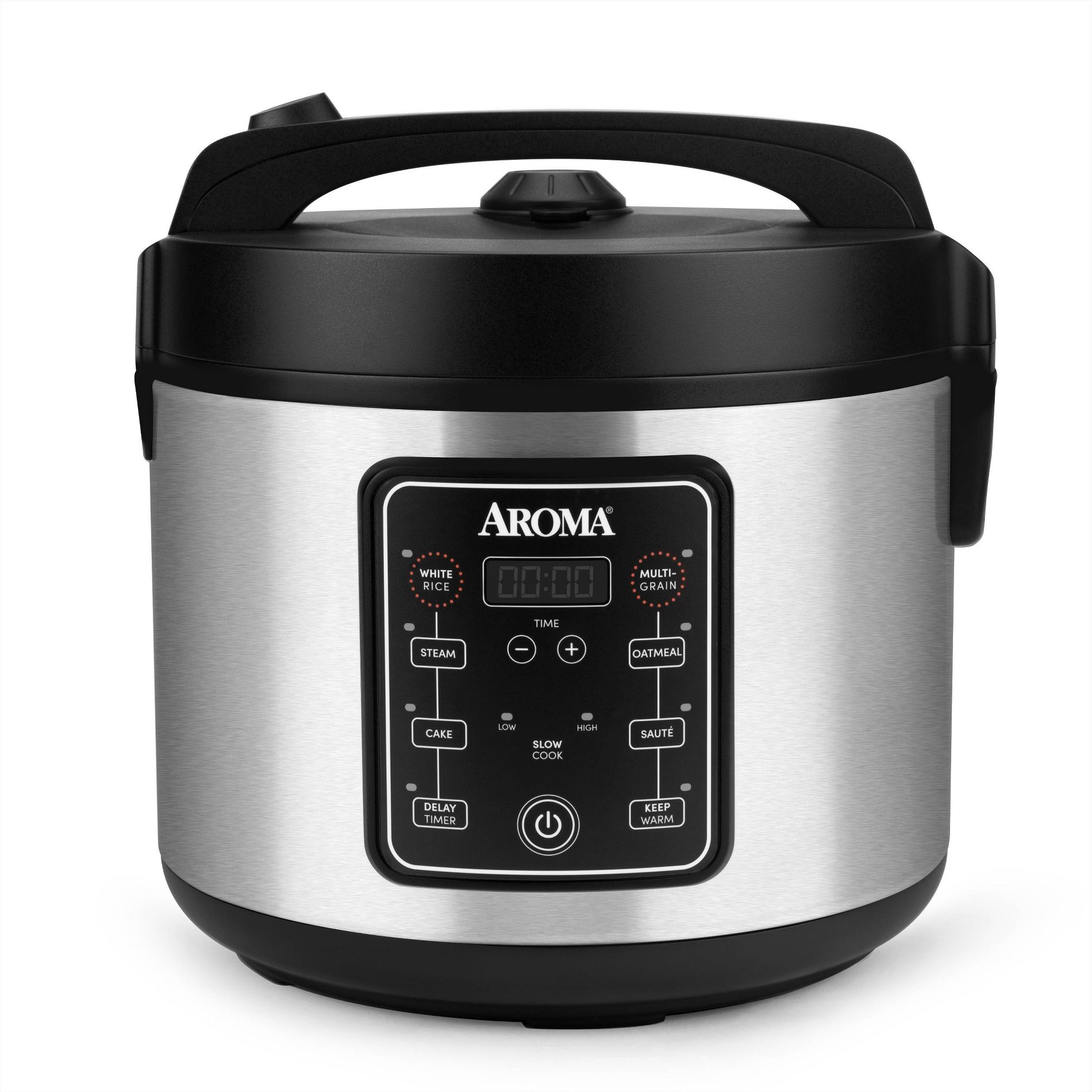 Aroma 20 Cup Digital Multicooker & Rice Cooker - Stainless Steel: 5 Settings, Automatic Keep Warm, Nonstick, 700W