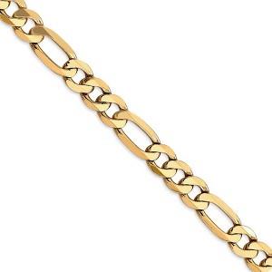 Black Bow Jewelry Men's 7.5mm 14k Yellow Gold Flat Figaro Chain Necklace - 1 of 4