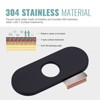 WOWOW 6.3 in. x 2.5 in. x 0.3 in. Stainless Steel Bathroom Sink Faucet Hole Cover Deck Plate Escutcheon in Matte Black - 4 of 4
