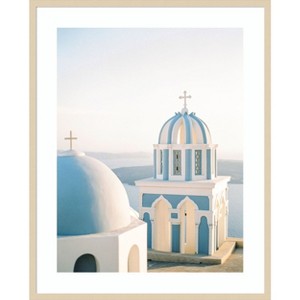 Amanti Art Blue Churches by Justine Milton Wood Framed Wall Art Print - 1 of 4