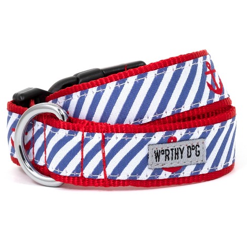 The Worthy Dog Navy Stripe Anchors Dog Collar : Target