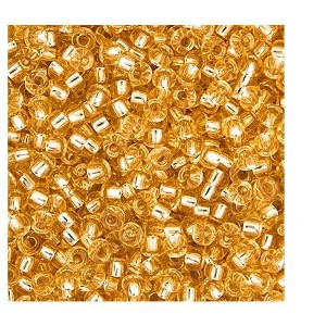 John Bead Miyuki Glass Seed Beads 11/0 (22gms), Light Gold Silver Lined [DB0002] - 1 of 2