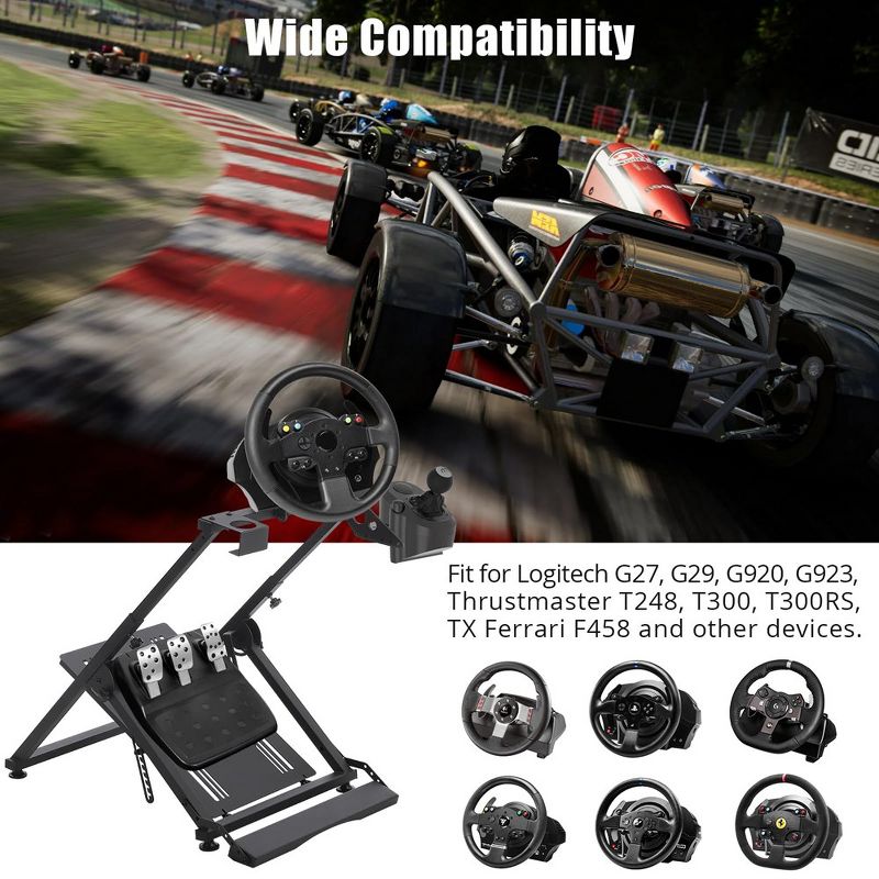 X Shape Racing Steer, Steering Wheel Stand Compatible with Logitech G25 G27 G29 G920 Thrustmaster T330TS Gaming Cockpit, 2 of 8