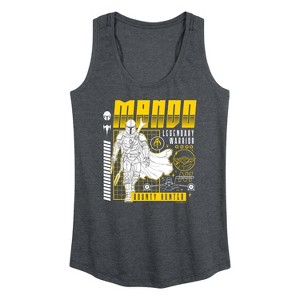 Women's - Star Wars - The Mandalorian Mando Dark Digital Graphic Racerback Tank - 1 of 4