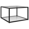 vidaXL Modern Styled Square Coffee Table in Transparent Tempered Glass with Storage Shelf and Powder-Coated Steel Frame - 2 of 4