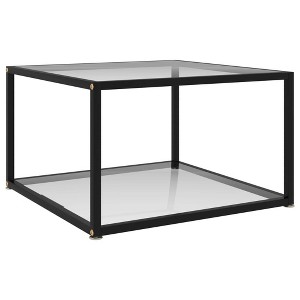 vidaXL Coffee Table End Table Living Room Accent Sofa Table Tempered Glass - 1 of 4