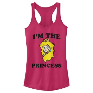 Juniors Womens Nintendo I'm the Princess Peach Racerback Tank Top - 1 of 3