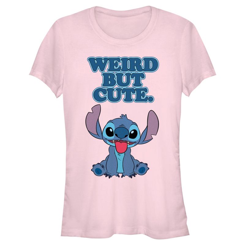 Junior's Women Lilo & Stitch Weird but Cute T-Shirt, 1 of 5