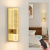 POWLIG 13.7" Gold Modern Wall Sconce with Crystal Bubble Tube, Elegant Glam Bathroom or Entryway Light - 3 of 4