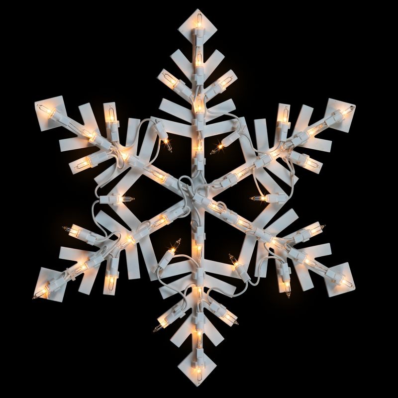 Northlight 15.5" White Lighted Snowflake Christmas Outdoor Window Silhouette, 1 of 6