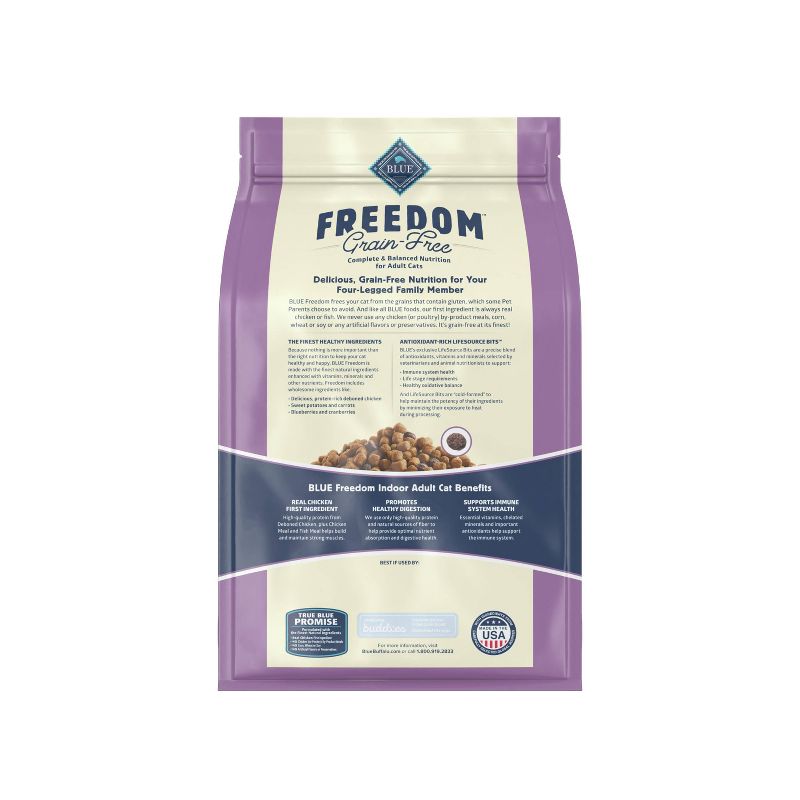 Blue Buffalo Freedom Grain Free Indoor with Chicken, Peas & Potatoes Adult Premium Dry Cat Food, 3 of 11