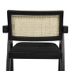 PAGED 38" High Bar Stools Modern Upholstered Counter Stools with Resin Rattan Back, Set of 3, Arms and Wooden Legs for Pub, Dining Room - 4 of 4