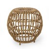 Sapphtopaz Round Rattan Coffee Table End Table with Hollowed-Out Design & Sturdy Frame Unique Coffee Bar Home Decor for Living Room,Light Brown - 4 of 4