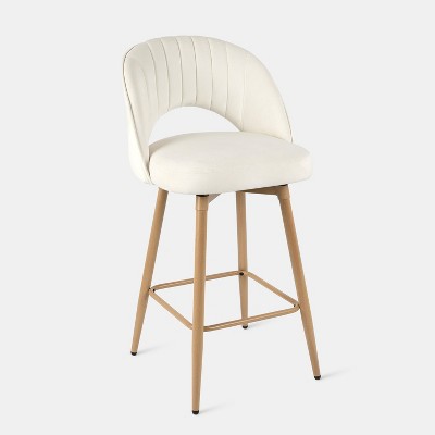 Vatros Counter Height Stools, Swivel Barstool, FSC Certified Upholstered Bar Stools