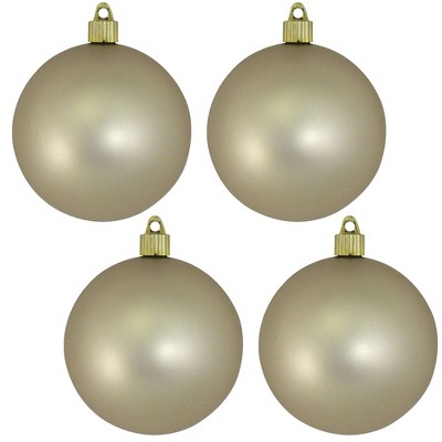 Christmas by Krebs 4ct Buff Gray Matte Finish Shatterproof Christmas Ball Ornaments 4" (100mm)