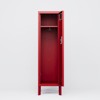Yukimo 54.6" Red Metal Storage Locker, Retro Industrial Style Single Door Cabinet with 2 Compartments for Gym, School, Living Room, Bedroom - 3 of 4