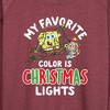 Women's - SpongeBob SquarePants - My Favorite Color Is Christmas Lights Lightweight French Terry Wide Neck Long Sleeve Shirt - 2 of 4