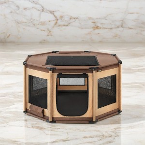 Large Dog Playpen 44.1 x 44.1 x 24.4 Inches - Octagon Dog Crate with PVC Frame, Oxford Fabric Fence, Breathable Mesh, Double Openings - 1 of 4