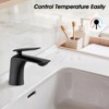 ChicFurnit Bathroom Sink Faucet Single Hole Faucet with Pop Up Drain and Water Supply Hose for Modern Bathrooms, Black, 11.5"*8.9"*3" - 2 of 4