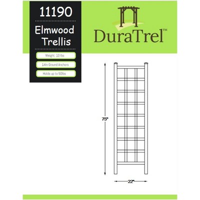 Elmwood 22" x 75" White Vinyl Garden Trellis