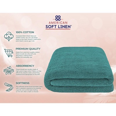 Oversized Teal Turkish Cotton Bath Sheet Towel