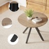 FONTOI End Tables, 39" Round Wooden Side Table with Non-slip Foot Pads, Couch Side Table for Bedroom Living Room, Brown, 39.3"*29.5"*39.3" - 4 of 4