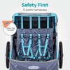 Instep Take 2 Foldable Nylon Bike Trailer Wagon with Double Seat, 5 Point Harness, and Folding Frame for Outdoor and Recreation, Blue - 4 of 4