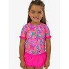 RuffleButts Girls Short Sleeve Ruffle UPF50+ Rash Guard Skirted 2-Piece - 3 of 4