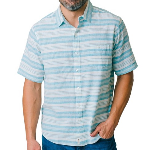 Men's Seaside Linen Blend Long Sleeve Pocket Crew made with Organic Cotton