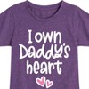 Girls' - Instant Message - I Own Daddy's Heart Fitted Short Sleeve Graphic T-Shirt - 2 of 4