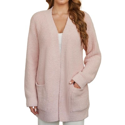 Snuggle Sac Women’s Open Front Cardigan with Pockets Soft Long Sleeve Knit Sweater for All Seasons