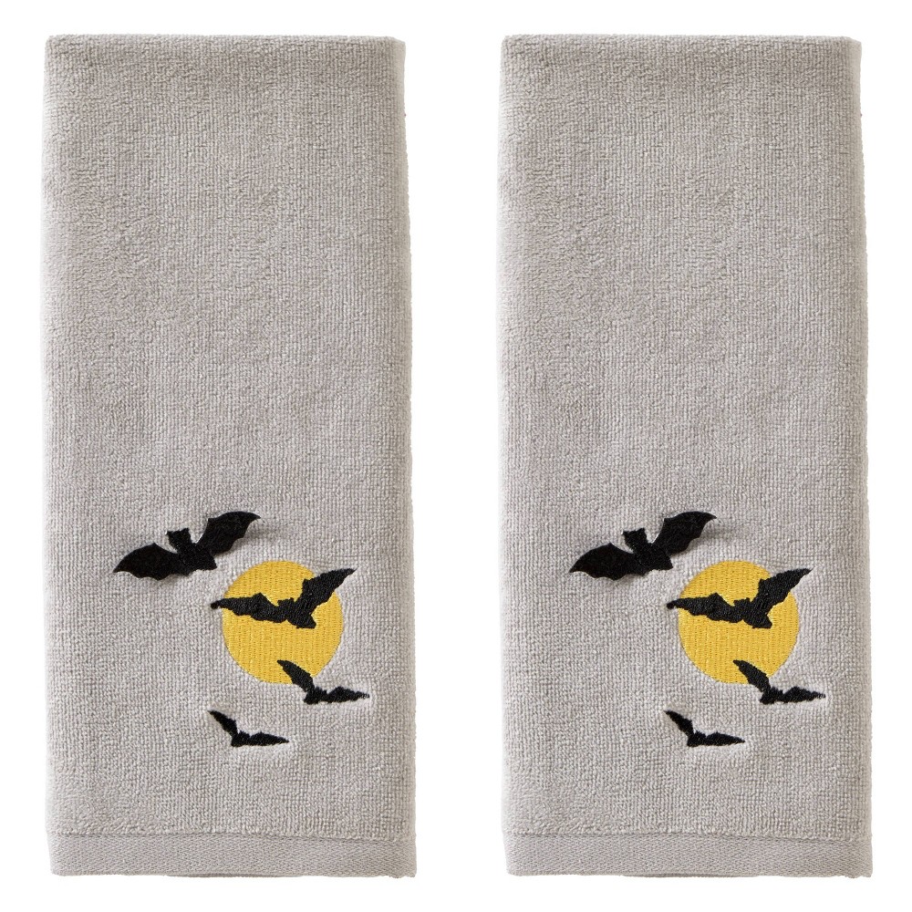 Photos - Towel 2pc Full Moon Flight Hand  Set - SKL Home: Velour Cotton, Midweight, Machine Washable