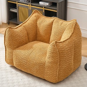NicBex Chenille Fabric Bean Bag Chair with High-Resilience Foam,Lazy Sofa Chair with Handle Design and Armrest,Lounge Chair for Living Room - 1 of 4