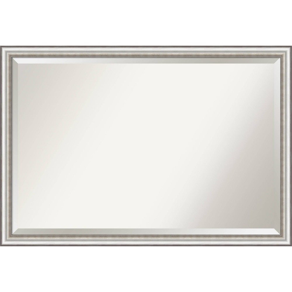 Photos - Wall Mirror 39" x 27" Beveled Salon Silver Narrow  - Amanti Art