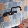 Sumerain Wall Mount Sink Faucet,Oil Rubbed Bronze Finish, 3" to 9" Adjustable Spread with Two Handle - 3 of 4