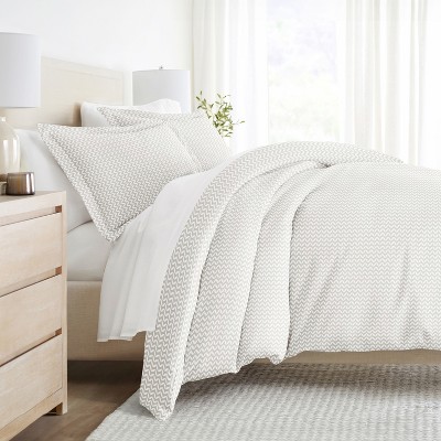 Chevron & Polka Dots Pattern Premium  3PC Duvet Cover & Shams Set, Ultra Soft, Easy Care - Becky Cameron