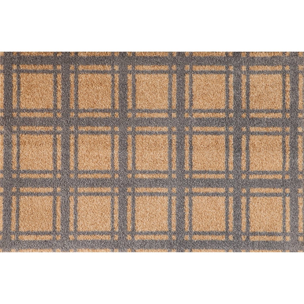 Photos - Doormat Bungalow Flooring 2'x3' ColorStar Prairie Grid Door Mat Khaki  