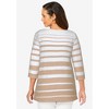 Jessica London Women's Plus Size Stretch Cotton Boatneck Tunic - 3 of 4