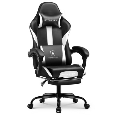 GTPLAYER Ergonomic Gaming Chair, PU Leather Computer Chair with Footrest, Lumbar Support for Adults
