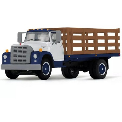 1970s International Loadstar Stake Truck White and Navy Blue 1/64 die cast model by DCP/First Gear