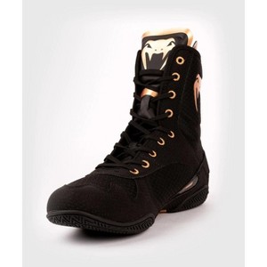 Venum Elite Boxing Shoes - Black/Bronze - 1 of 2
