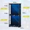 FURNIinspire Utility Storage Cabinets 5 Tier Display Shelf Display Cabinet with Glass Doors, Curio Cabinet with Lock, Black, 70.87"*31.5"*15.75" - 3 of 4