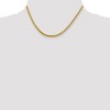 Black Bow Jewelry 2.5mm, 14k Yellow Gold D/C Hollow Wheat Chain Necklace - 2 of 4
