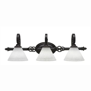 Toltec Lighting Elegante 3 - Light Vanity in  Dark Granite with 7" White Muslin Shade - 1 of 1