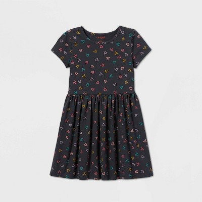 girls black knit dress