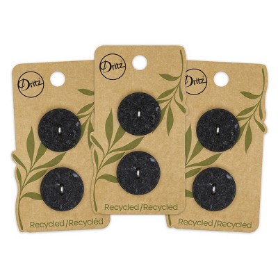 Dritz 23mm Recycled Cotton Round Buttons Black : Target