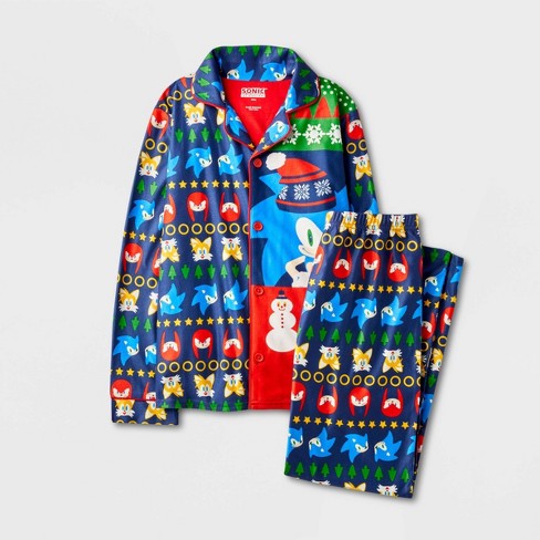 Boys Sonic the Hedgehog Coat Pajama Set Navy Blue XS